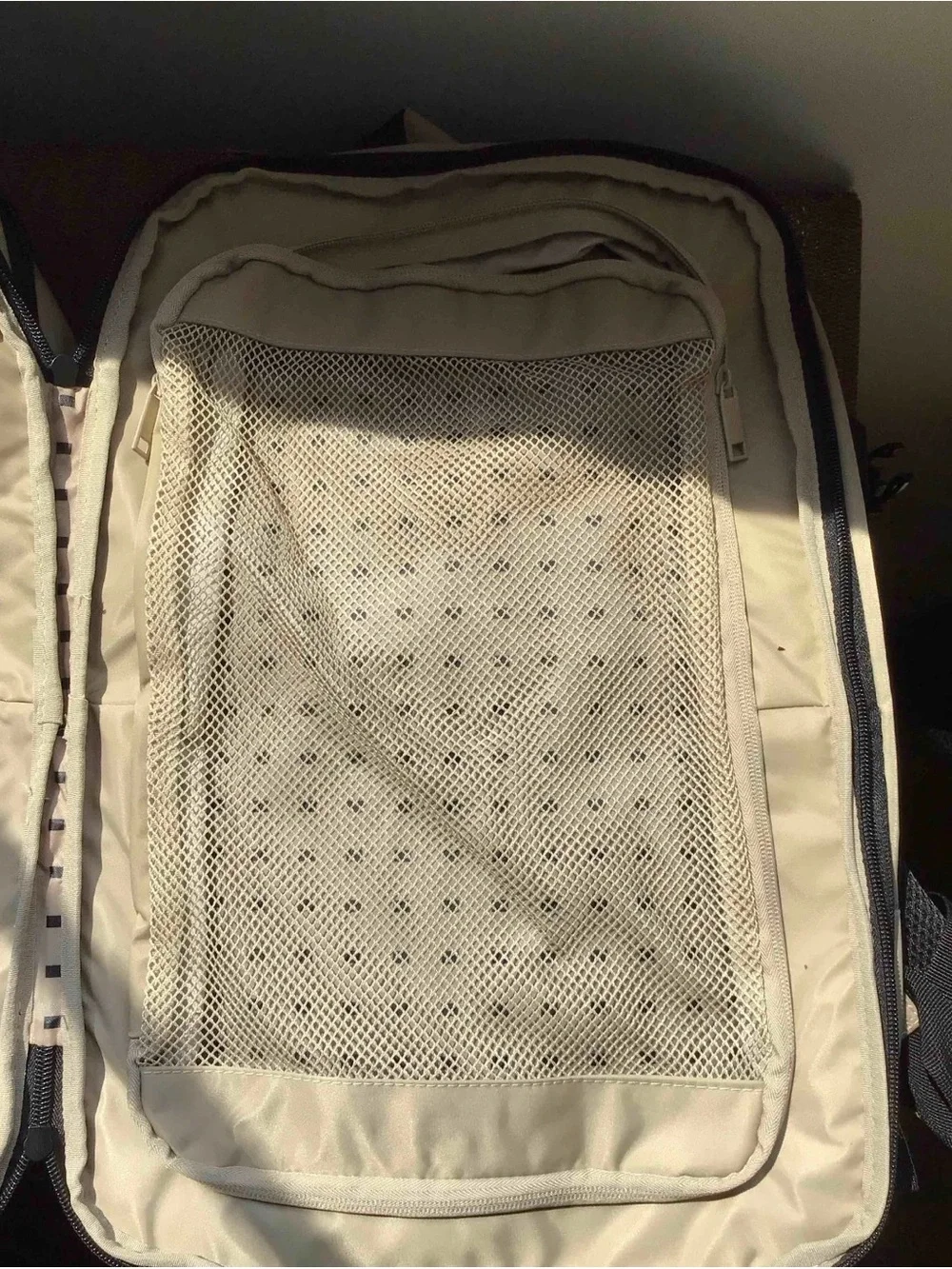 Duchamp Beige Backpack with Black Accents